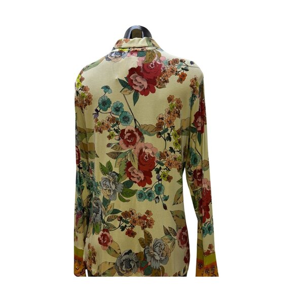 NWT Johnny Was Multi-Color Button-Up Blouse With Floral Print Long Sleeves Size - Picture 2 of 6